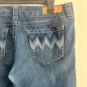 Seven7 Blue Women's Jeans with Chevron Detail